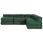 vidaXL Unité de canapé modulaire 4 Pièces Vert Tissu