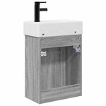 vidaXL Meuble de salle de bain avec robinet Sonoma gris