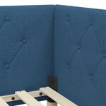 vidaXL Cadre de lit d'angle avec tête de lit Bleu 80 x 200 cm tissu