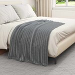 vidaXL Jeté Gris foncé 150 x 130 cm Toison