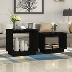 vidaXL Tables basses gigognes 2 Pièces Noir Bois de pin massif