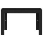 vidaXL Table à manger Noir 120x60x76 cm Bois d'ingénierie