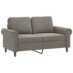 vidaXL Canapé 2 places oreillers et coussins Gris clair 120 cm Velours