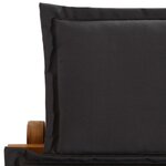 vidaXL Chaise longue avec coussins gris foncé bois massif acacia