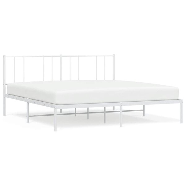 vidaXL Cadre de lit métal sans matelas et tête de lit blanc 193x203 cm