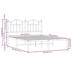 vidaXL Cadre de lit métal sans matelas avec tête de lit noir 140x190cm