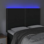 vidaXL Tête de lit à LED Noir 144x5x118/128 cm Velours