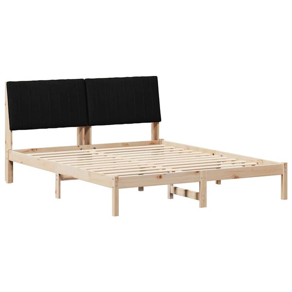 vidaXL Cadre de lit avec tête de lit Marron 150 x 200 cm Pin massif