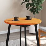 vidaXL Dessus de table rond cire marron Ø70x2 5 cm bois de pin massif