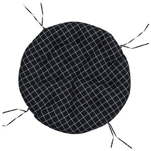 vidaXL Coussin rond motif à carreaux noir Ø 100 x11 cm tissu oxford
