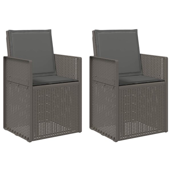 vidaXL Chaises de jardin salle à manger 2 pc Gris clair et anthracite