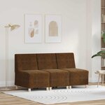 vidaXL Fauteuil 3 Pièces Marron 55 x 74 x 82 cm Cuir suédé faux
