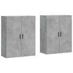 vidaXL Armoires murales 2 Pièces gris béton 69 5x34x90 cm