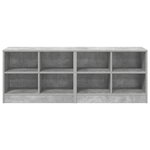 vidaXL Armoire de lit avec étagère 2 Pièces Gris béton 66 x 33 x 48 cm