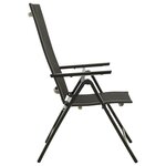 vidaXL Chaises pliables de jardin lot de 2 Textilène et aluminium Noir