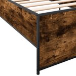 vidaXL Cadre de lit chêne fumé 75x190 cm bois d'ingénierie et métal