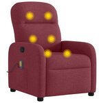 vidaXL Fauteuil de massage inclinable Rouge bordeaux Tissu