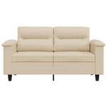 vidaXL Canapé à 2 places Crème 120 cm Tissu microfibre
