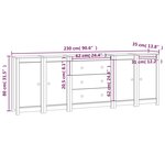vidaXL Buffet 230x35x80 cm Bois massif de pin