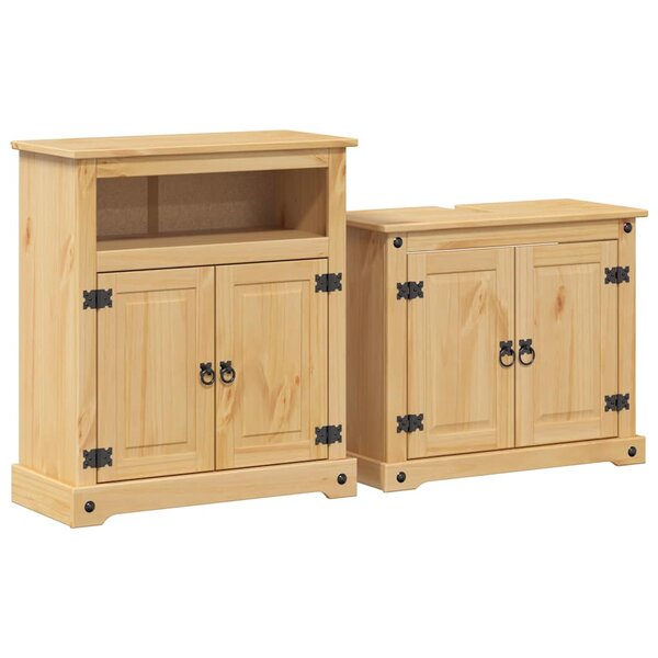 vidaXL Ensemble de meubles salle de bain 2 Pièces Corona bois pin massif