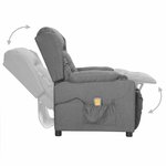 vidaXL Fauteuil de massage inclinable Gris clair Tissu