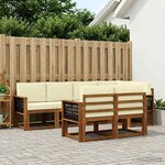 vidaXL Ensemble de canapés d'extérieur 7 Pièces Naturel et Crème