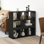 vidaXL Cloison de séparation noir 100x33x94 5 cm bois d'ingénierie