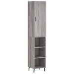 vidaXL Buffet haut Sonoma gris 34 5x34x180 cm Bois d'ingénierie