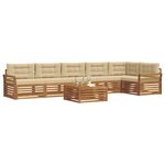 vidaXL Ensemble de canapés d'extérieur 7 pc Naturel et Beige