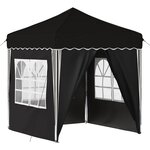 vidaXL Tente de fête pop-up 195 x 195 x 245 cm Noir Tissu Oxford