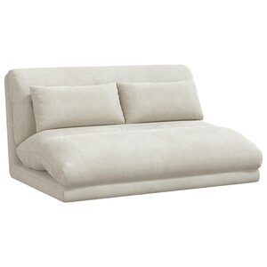 vidaXL Fauteuil de sol ajustable Crème Velours