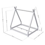 Lit tipi enfant NAKANA 120 x 190 vert sauge