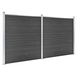 vidaXL Ensemble de panneau de clôture WPC 353x186 cm Noir