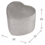 Roba pouf en forme de cœur pour enfants gris argenté