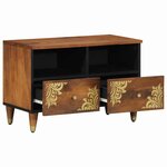 vidaXL Meuble TV avec étagère Marron Bois de manguier massif
