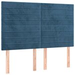 vidaXL Sommier à lattes de lit et matelas Bleu foncé 140x200cm Velours