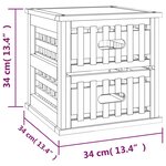 vidaXL Table de chevet 34x34x34 cm Bois massif de noyer