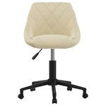 vidaXL Chaise pivotante de bureau Crème Velours