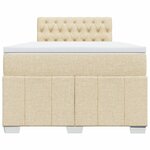vidaXL Sommier à lattes de lit avec matelas Crème 120x200 cm Tissu