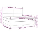 vidaXL Sommier à lattes de lit avec matelas et LED Gris 200x200 cm