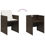 vidaXL Chaises de jardin avec coussins lot de 4 marron résine tressée