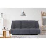 Banquette clic clac 3 places - tissu Noir - Style contemporain - L 193 x P 92 cm