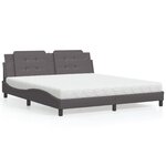 vidaXL Lit avec matelas gris 180x200 cm similicuir