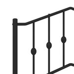 vidaXL Tête de lit métal noir 120 cm