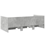 vidaXL Lit de jour et tiroirs gris béton 75x190 cm bois d'ingénierie