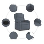 vidaXL Fauteuil inclinable électrique Gris foncé Velours