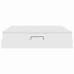 vidaXL Lit avec rangement et matelas Blanc 200 x 200 cm Simili cuir