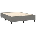 vidaXL Sommier à lattes de lit matelas LED Gris foncé 140x200 cm Tissu