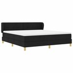 vidaXL Lit à ressorts avec matelas Noir 180 x 200 cm tissu