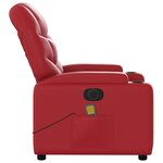 vidaXL Fauteuil de massage inclinable électrique rouge similicuir